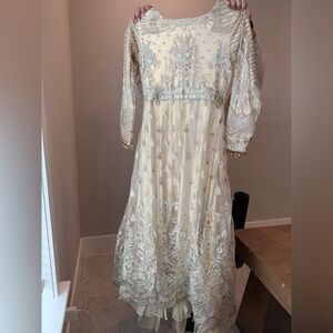 Elegant Cream Formal Dress- Pakistani/Indian formal wear